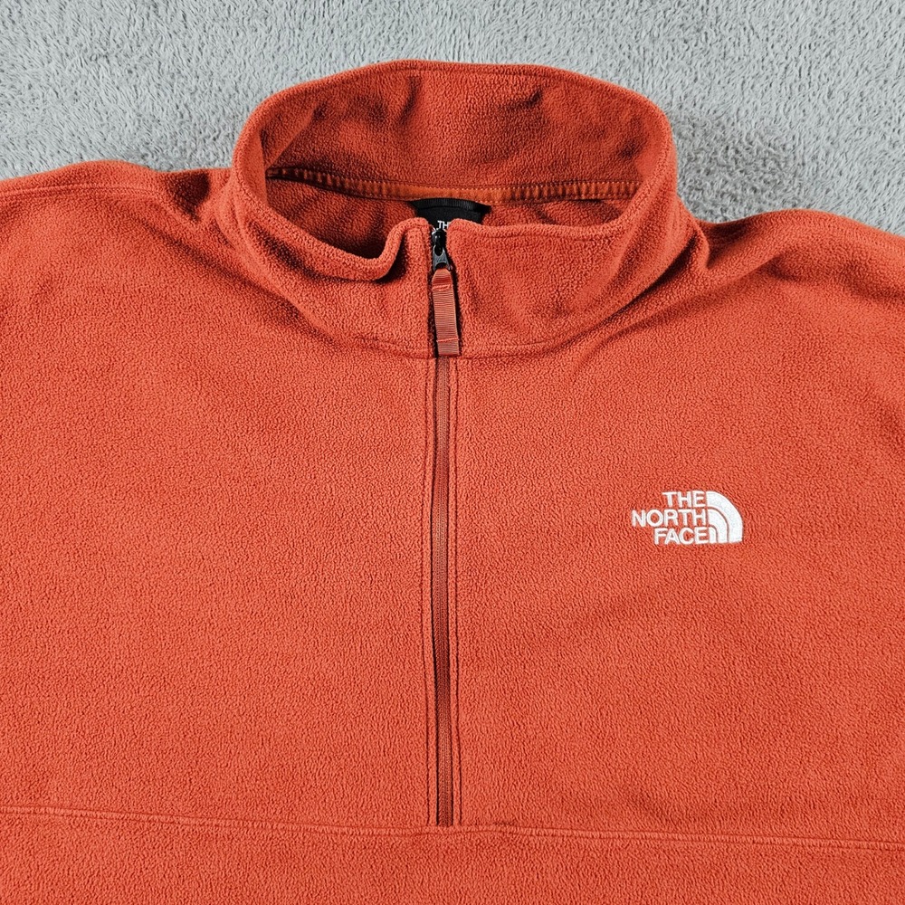 The North Face Mens XXL Quarter Zip Fleece Pullover Burnt Orange‎ Regular Fit